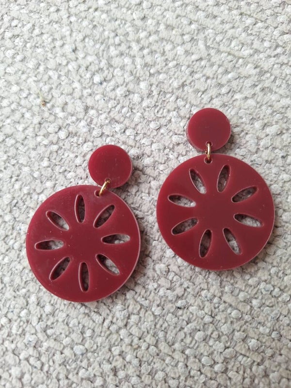 Oorbellen Bordeauxrood