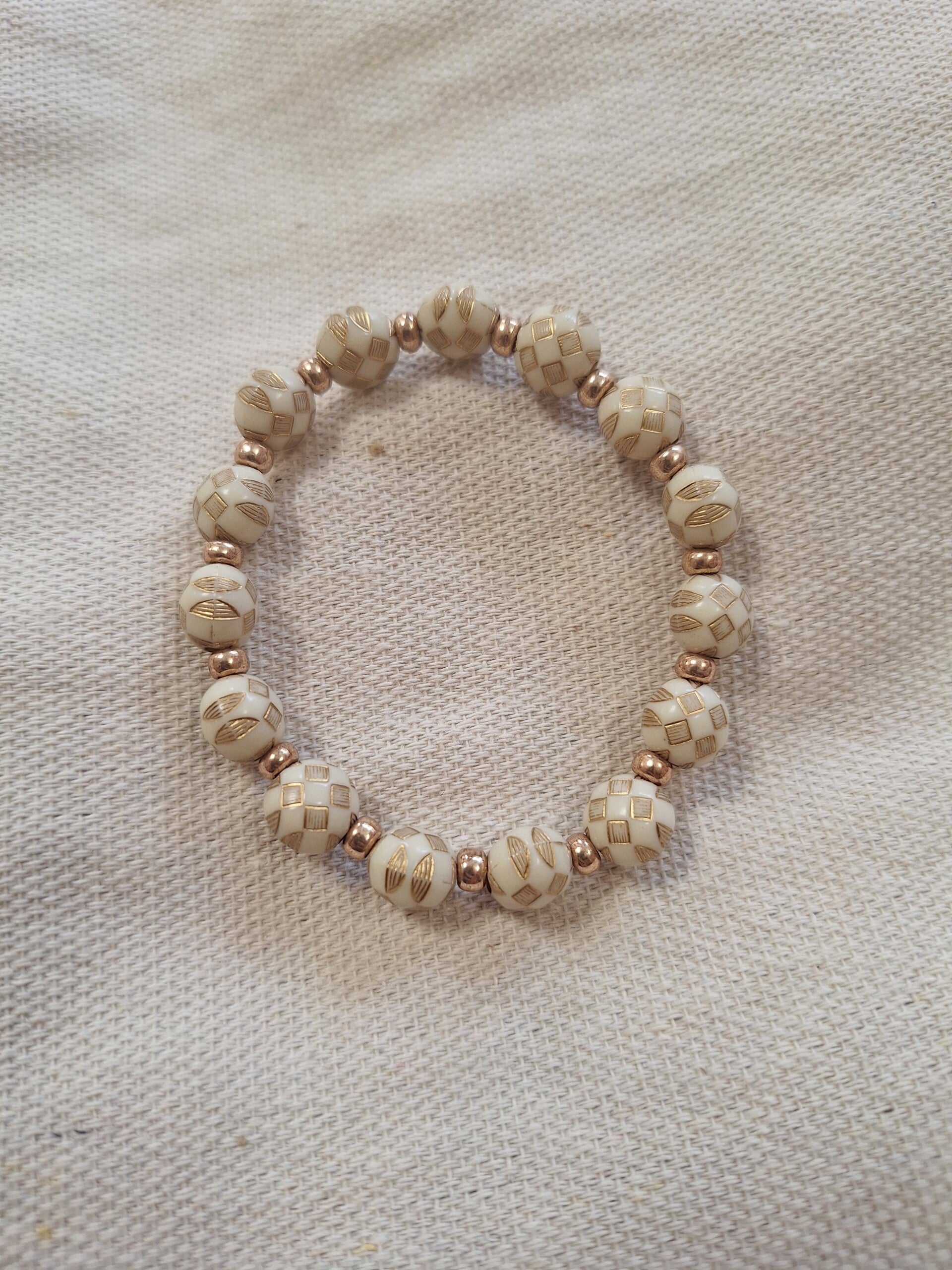 Armband Creme/goud