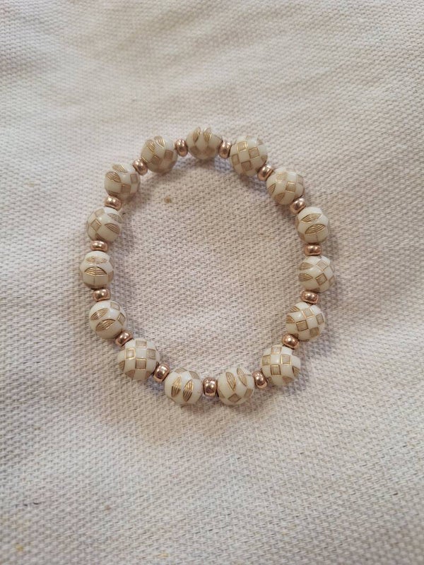 Armband Creme/goud