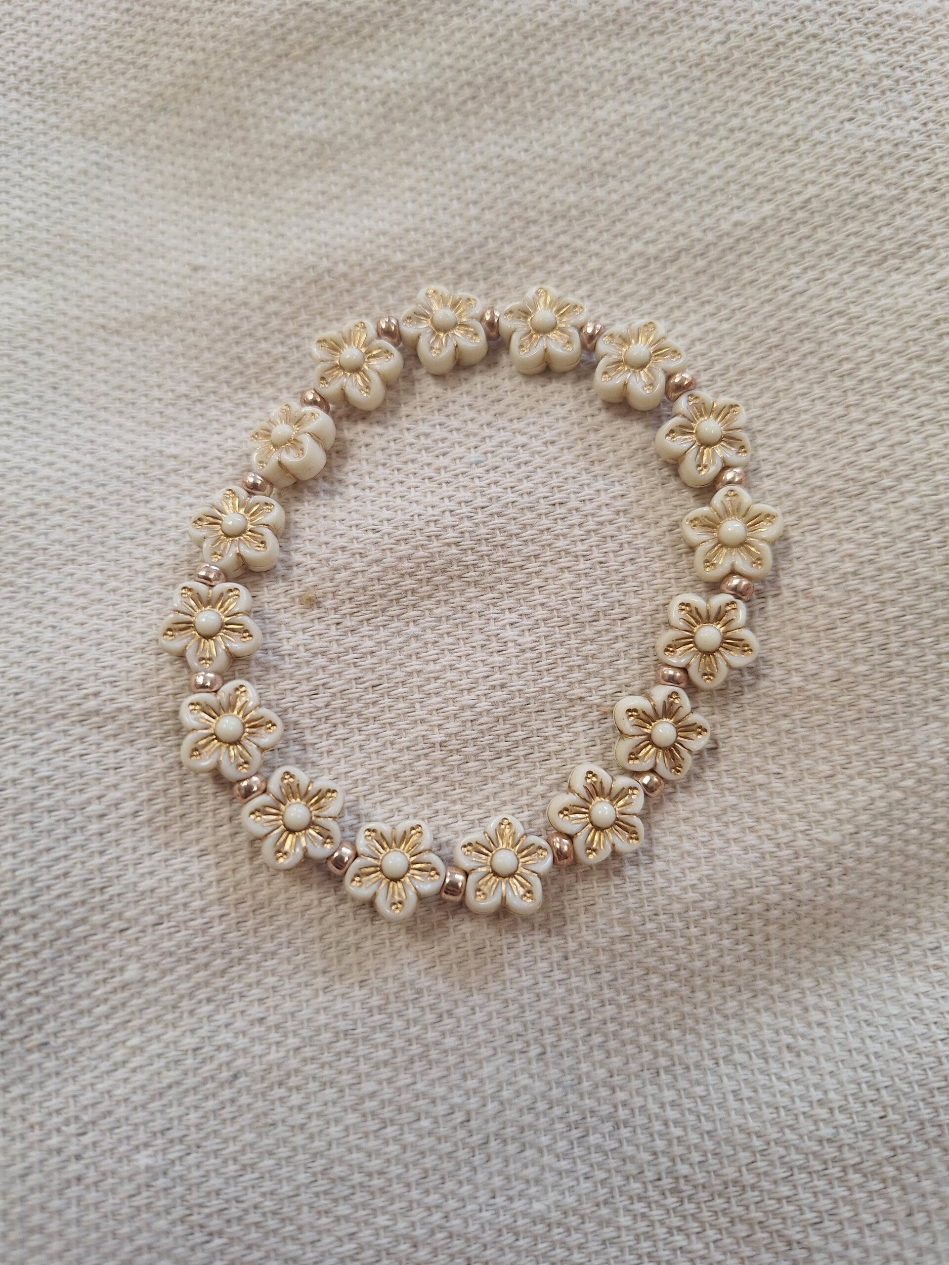 Armband Creme/goud