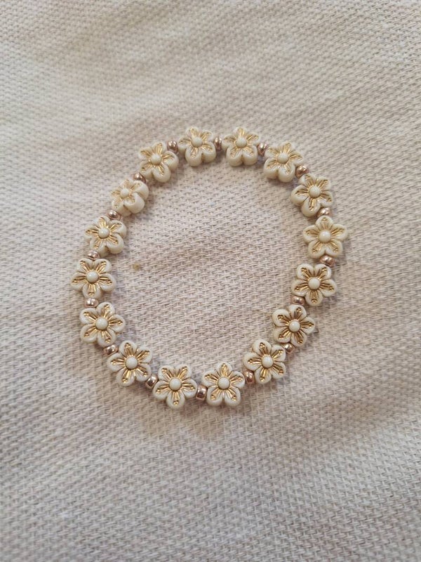 Armband Creme/goud
