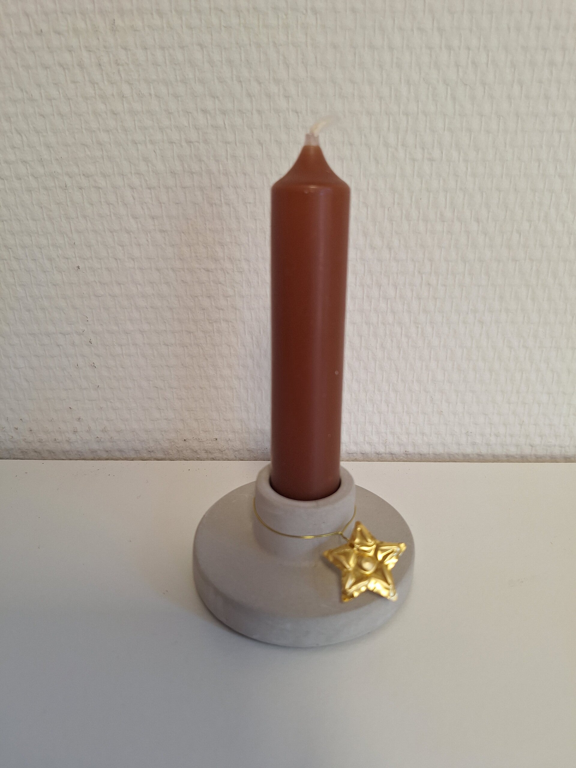 Kaarsje met goudfolie hanger