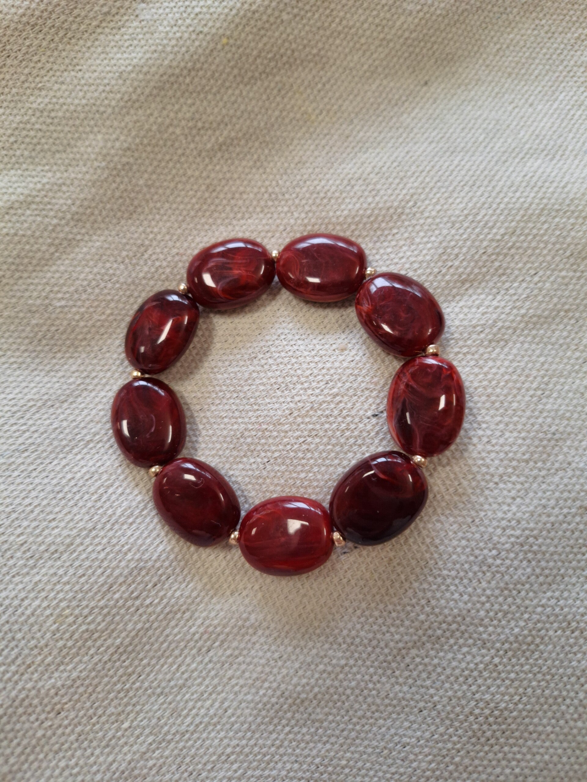 Kralenarmband Autumn Bordeauxrood