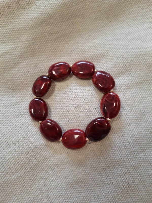 Kralenarmband Autumn Bordeauxrood
