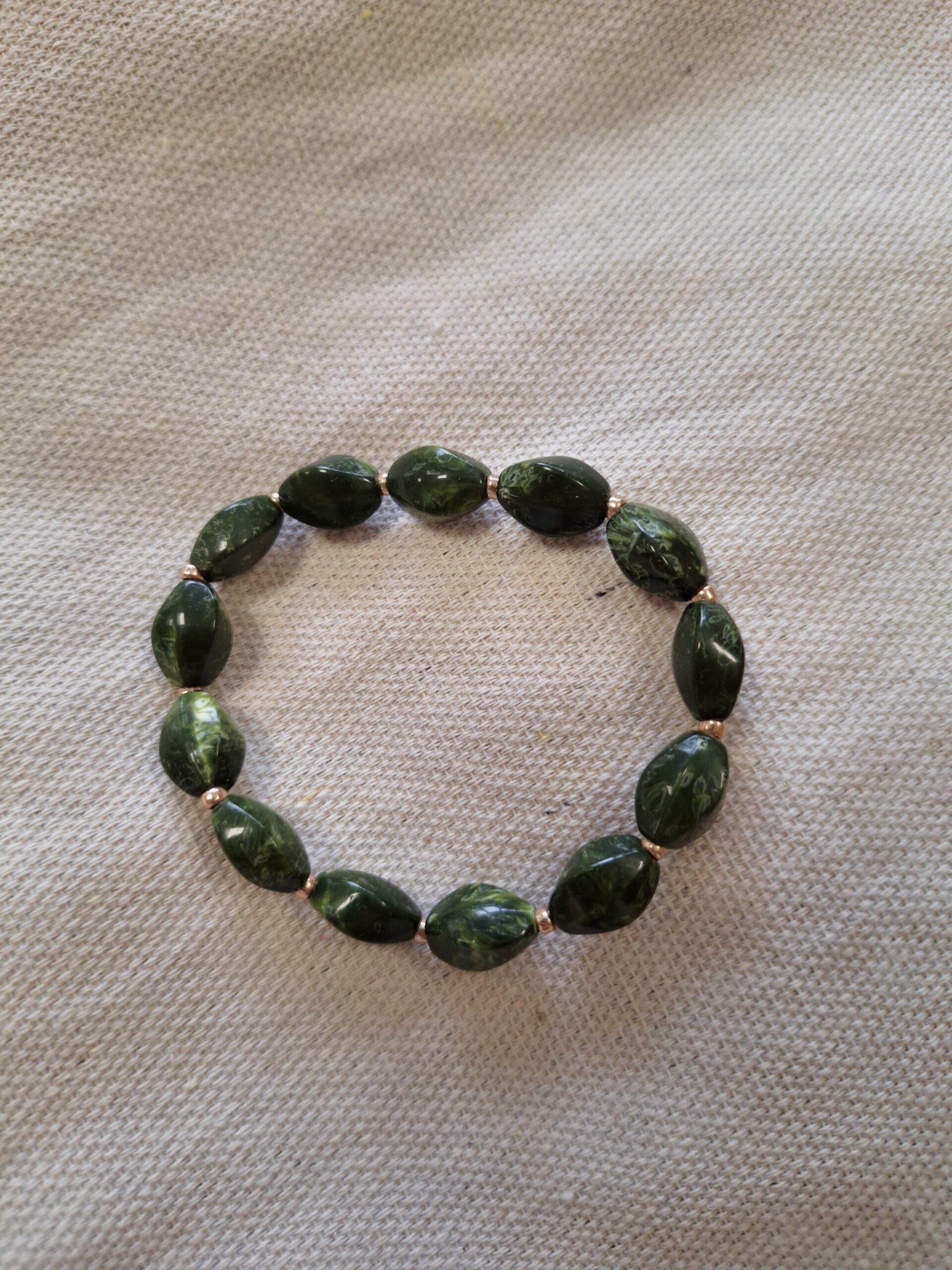 Kralenarmband Autumn Donkergroen