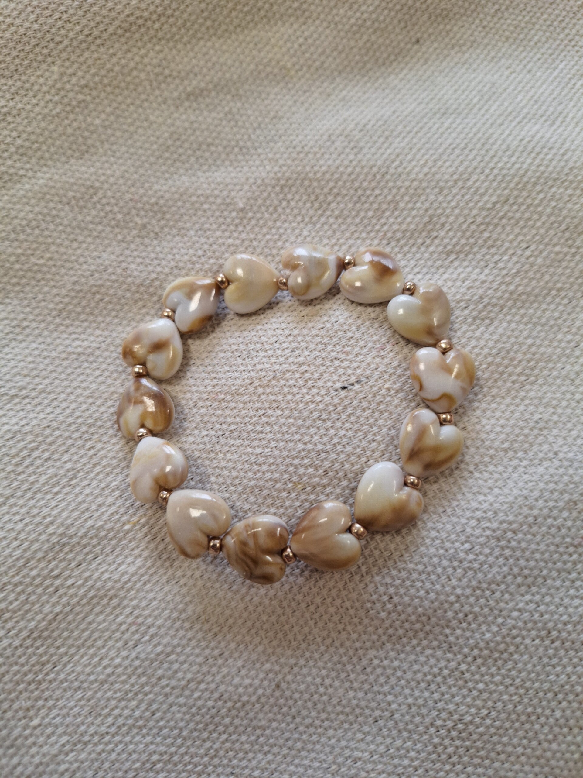 Kralenarmband Autumn hartjes