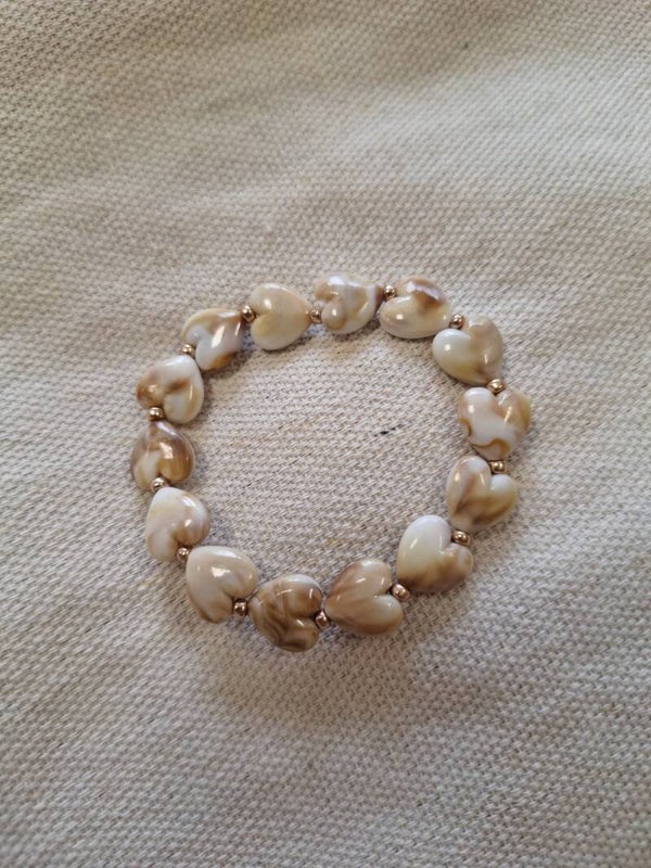 Kralenarmband Autumn hartjes
