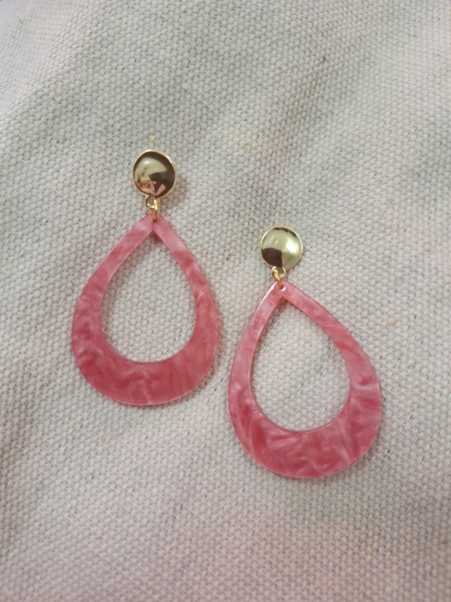Oorbel Parelmoer Roze Elle