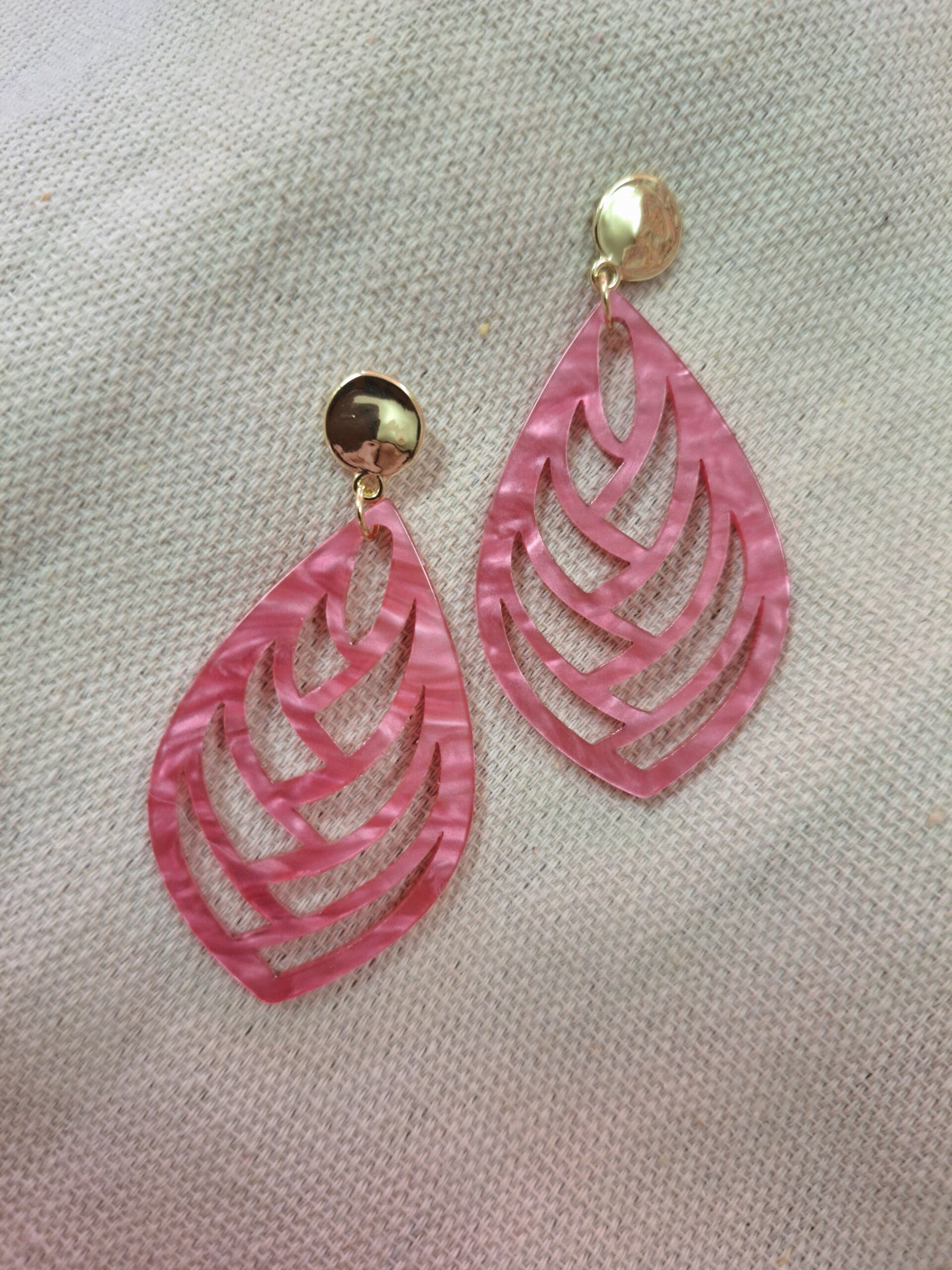 Oorbel Parelmoer Roze