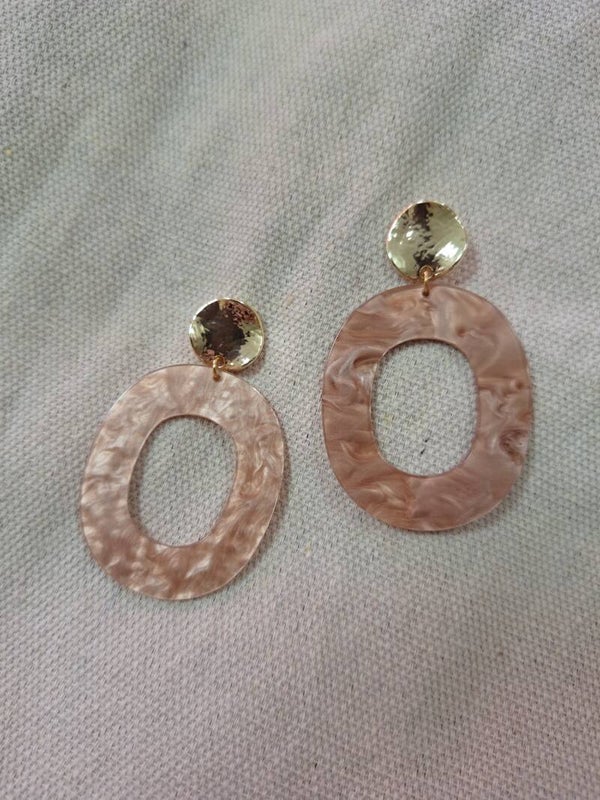 Oorbel Parelmoer Oud Roze