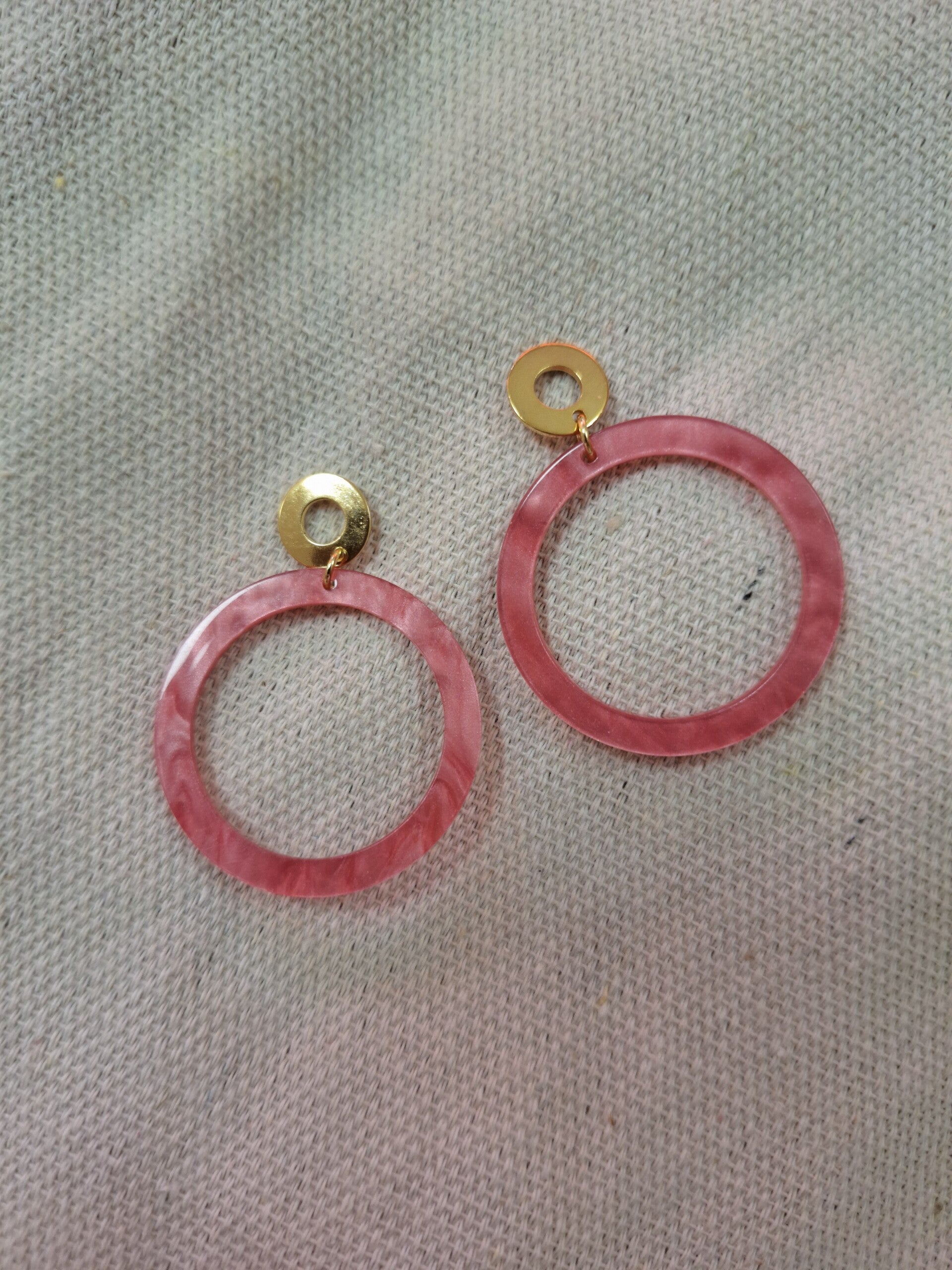Oorbel Parelmoer Roze