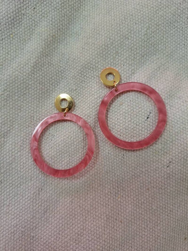 Oorbel Parelmoer Roze