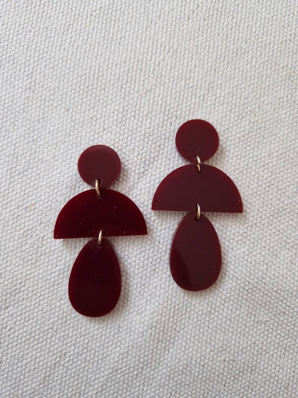 Oorbel Sela donker rood