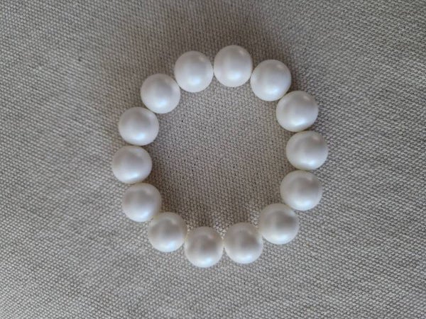 Bubbelarmband Parelmoer wit