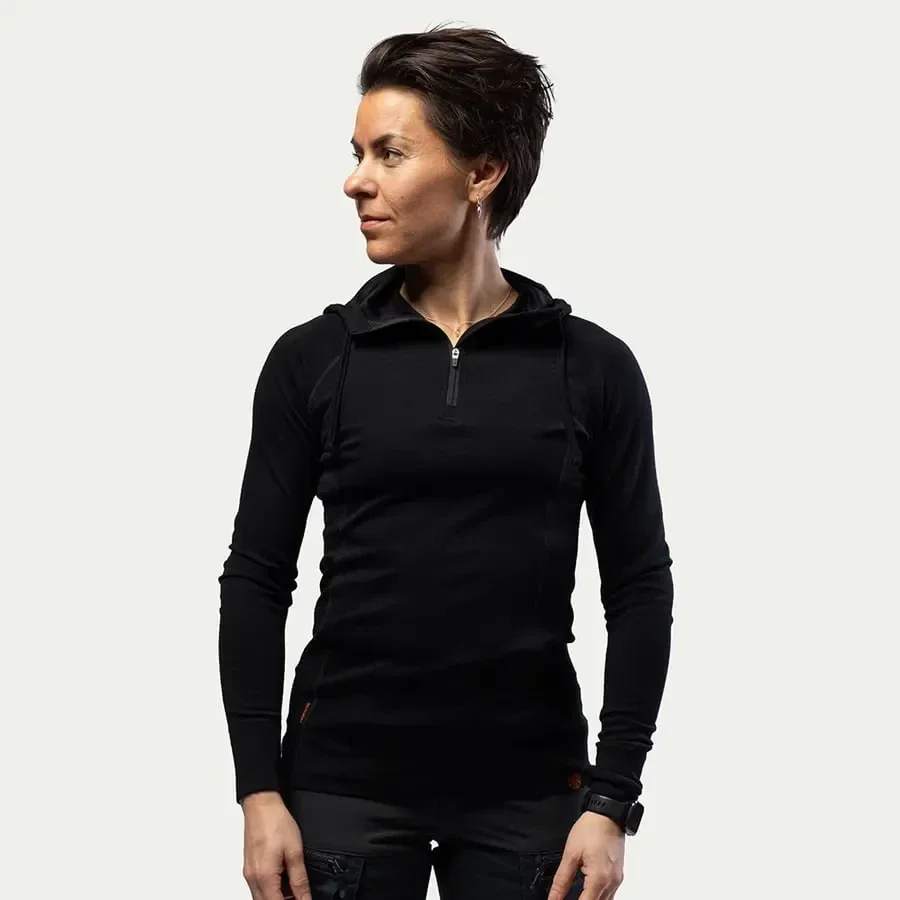 BN105 Merino Half Zip Hoodie dames