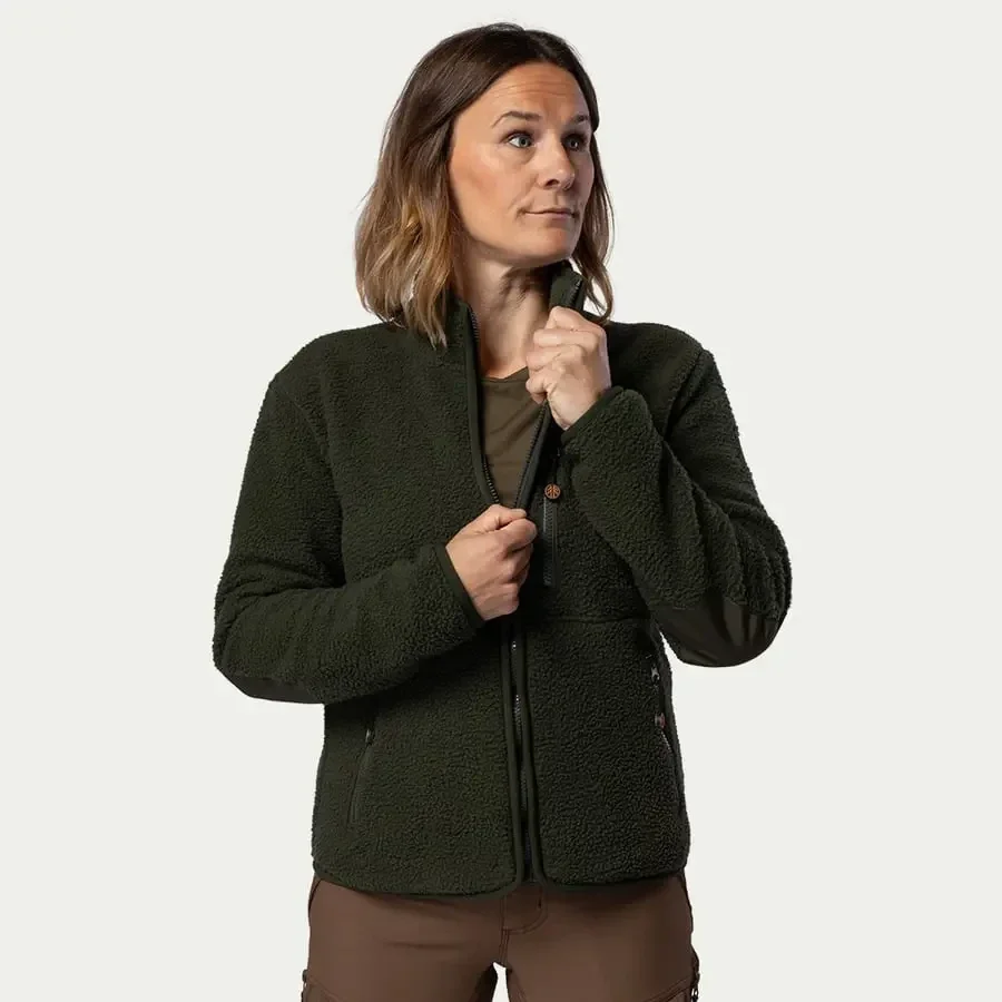 BN308 Retro Pile Jacket dames "Deep forest"