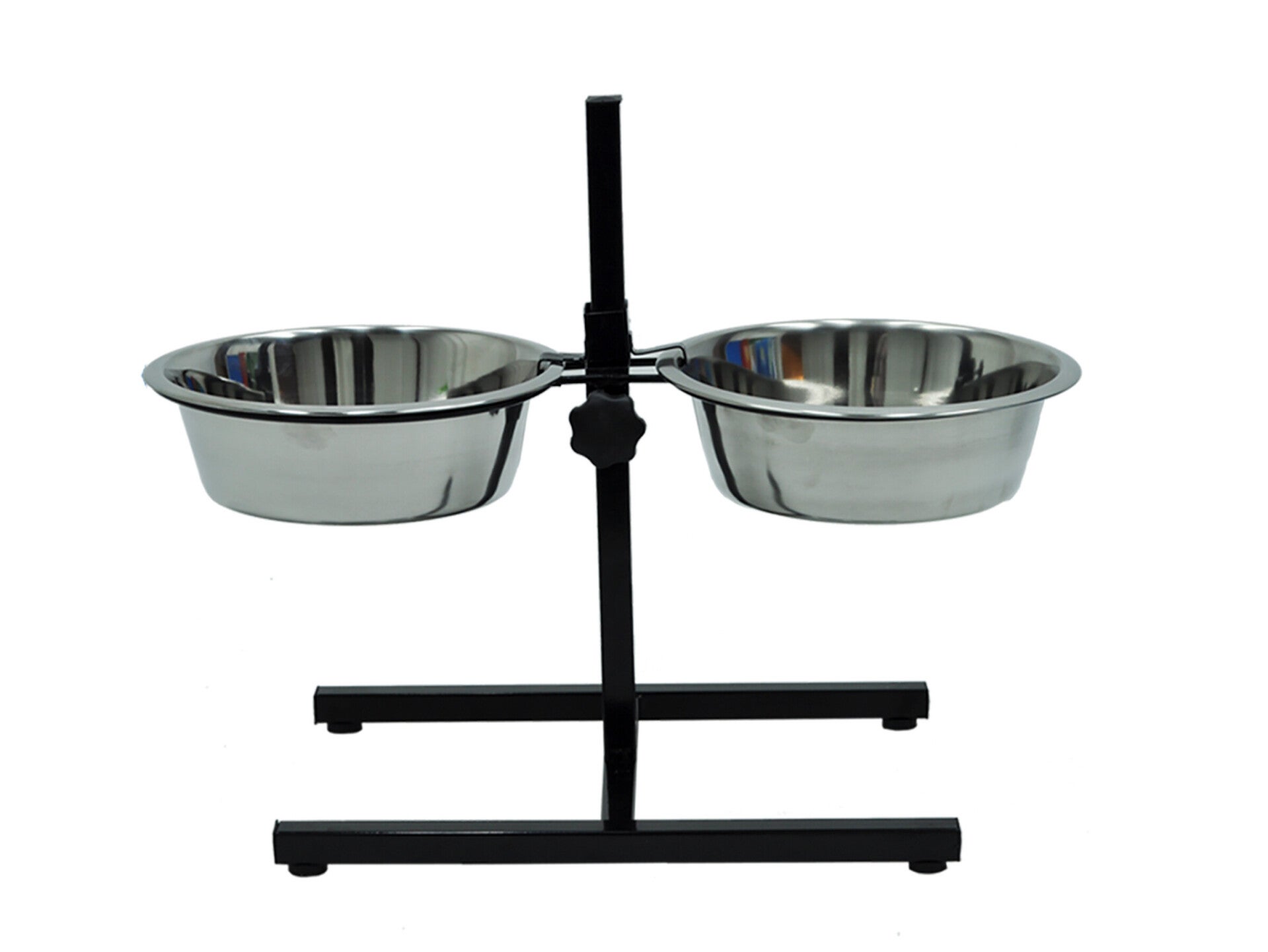 Voederstaander H-poot met inox eetpotten 2 x 2500ml