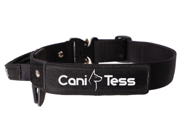 CaniTess Hondenhalsband met Handvat COBRA zwart