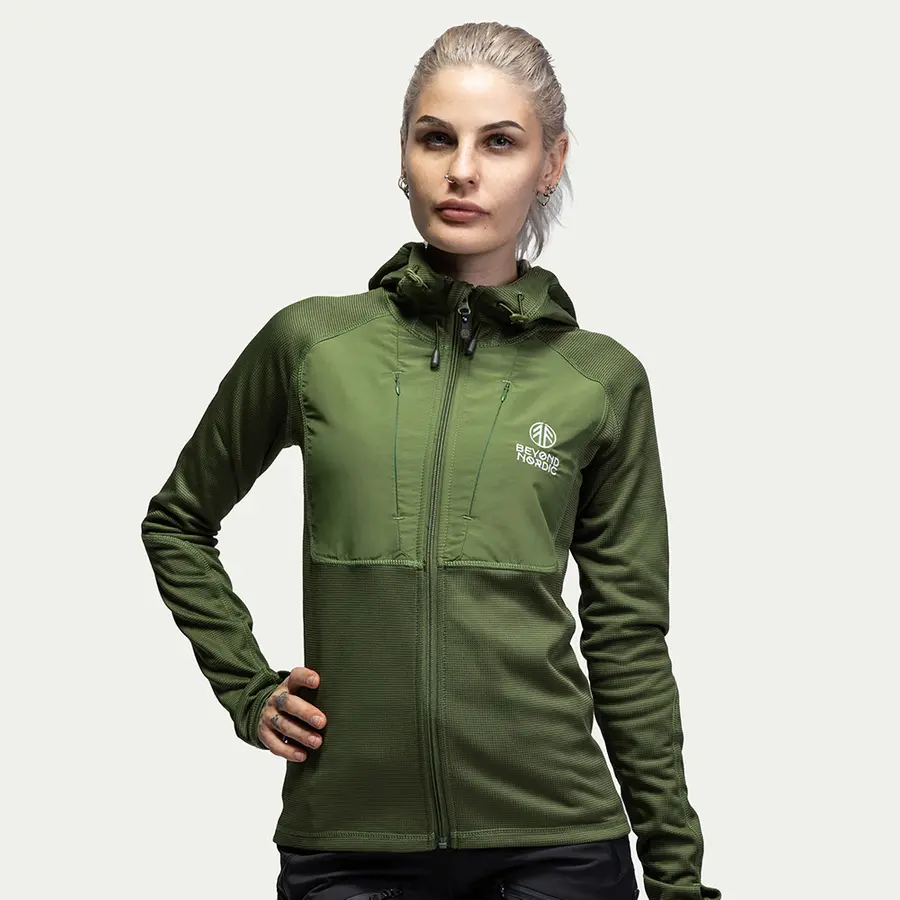 BN101 Mid Layer Fleece Hoodie "Green"