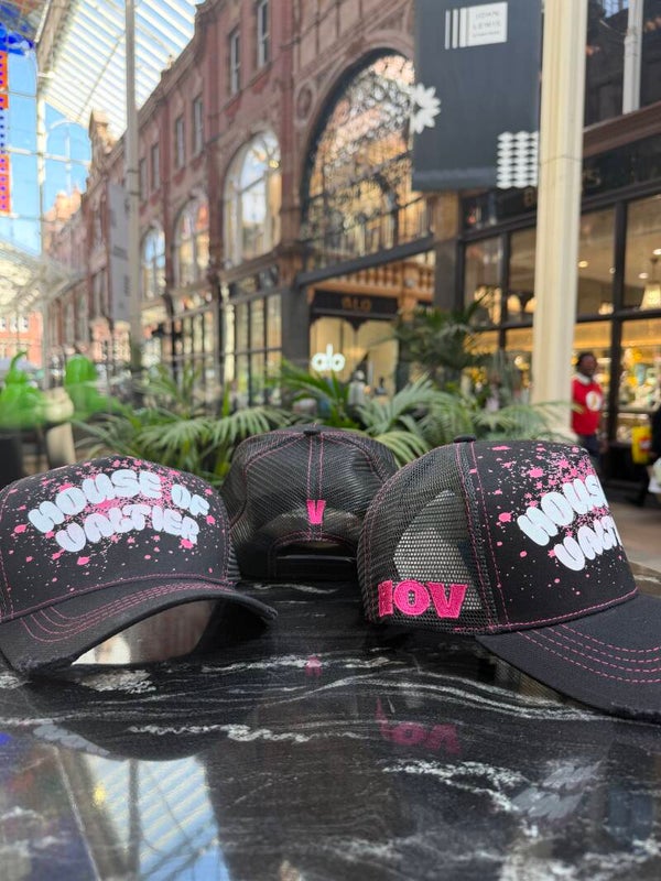 Pink splatter valtier cap