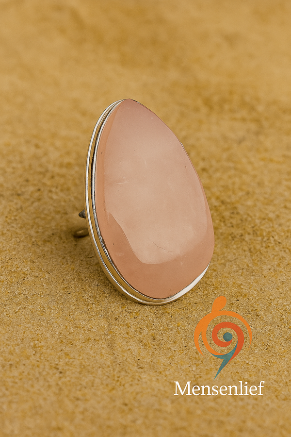 Rozenkwarts Ring – India Zilver
