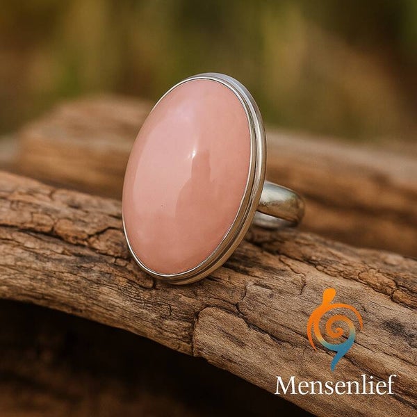 Rozenkwarts Ring – India Zilver | Vrije Vorm
