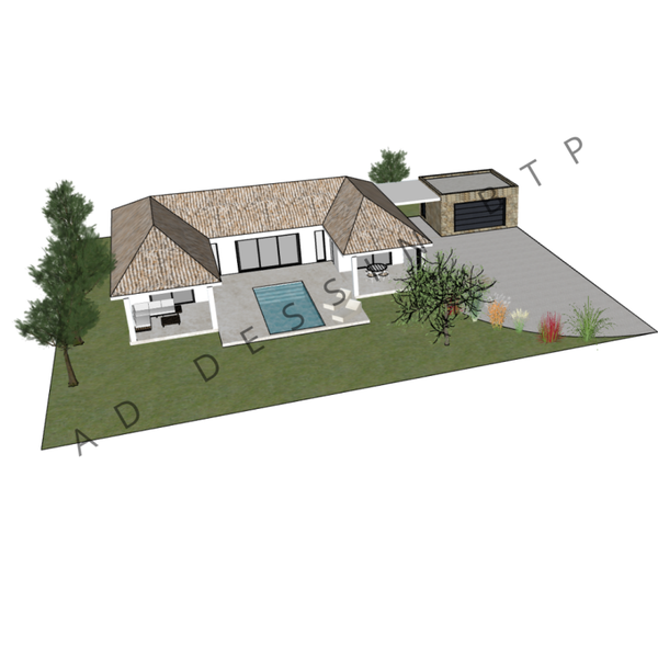 Roma - Plain-pied - 126 m² - 3 chambres