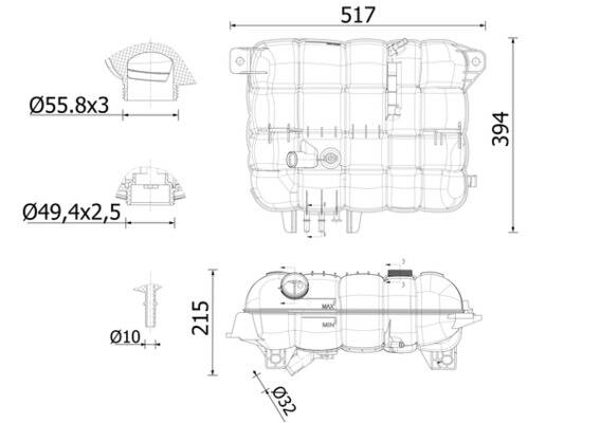 Volvo Ausgleichsbehälter, Kühlmittel MAHLE CRT 251 000S