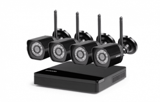 Draadloze camera beveiliging set met 4 bewakingscamera’s voor binnen en buiten
