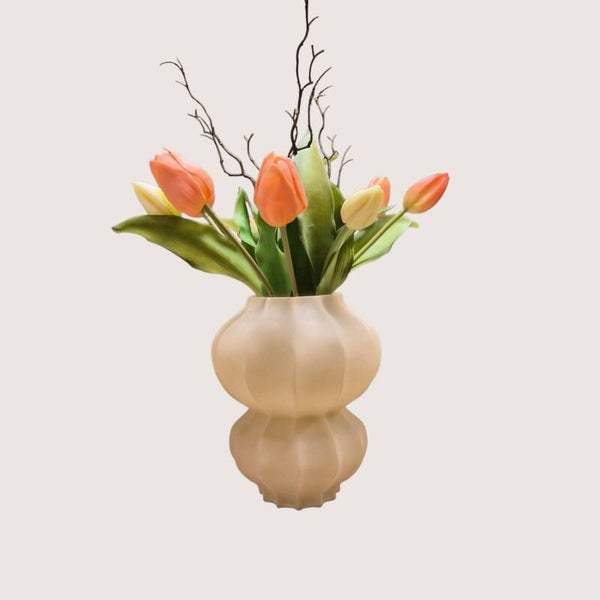 Tulpen boeket zalm/roomwit