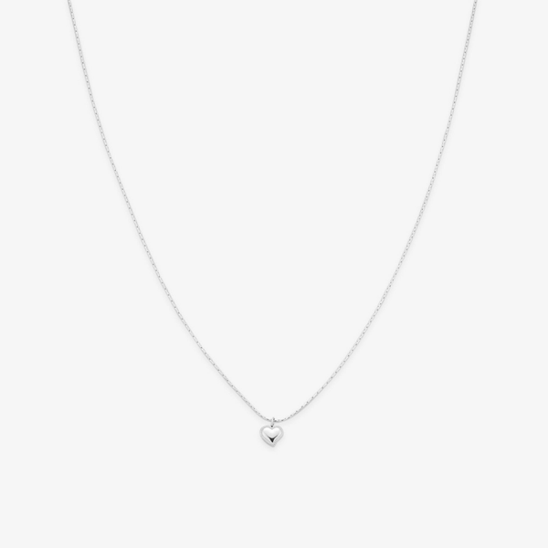 Zilverkleurige ketting met hartje 6167