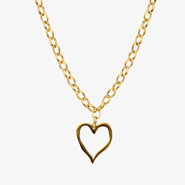 Ketting open hart  goudkleurig J6134