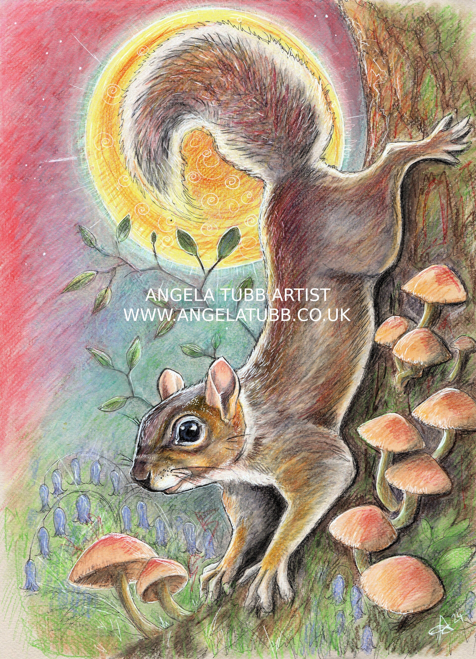 Cheeky Grey Squirrel artwork/print