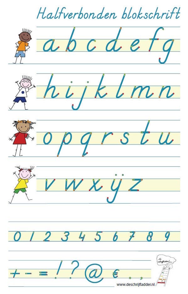 Alfabet poster gr. 3 - halfverbonden schrift