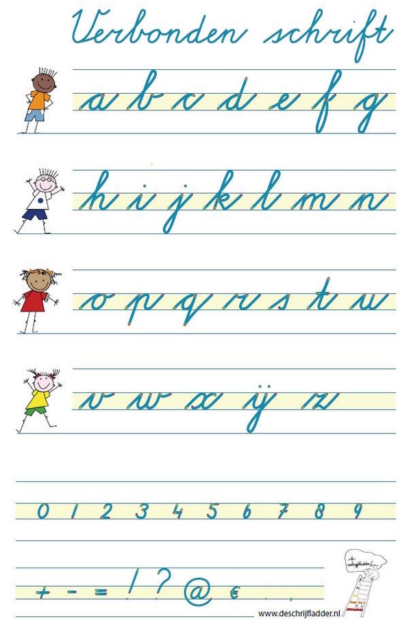 Alfabet poster gr. 3 - verbonden schrift