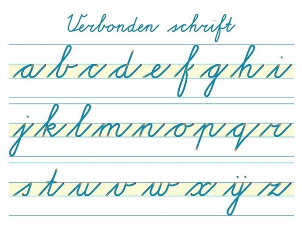 Alfabet tafelkaart gr. 3 - verbonden schrift - set van 30