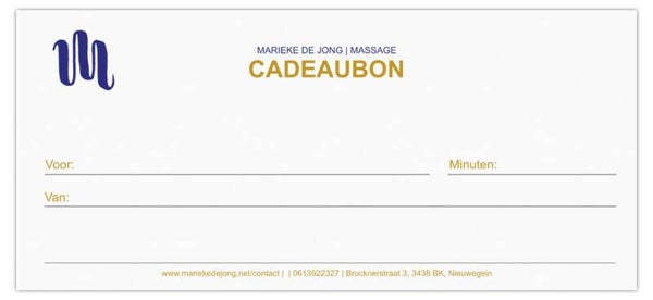 Cadeaubon ter waarde van 75 minuten