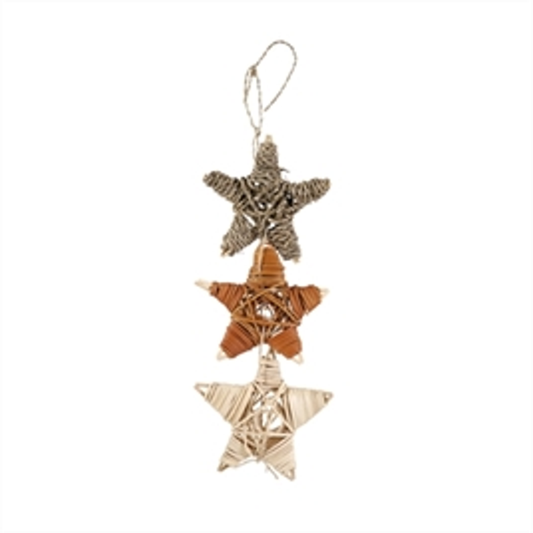 Cupid & Comet Christmas Woven Star Trio