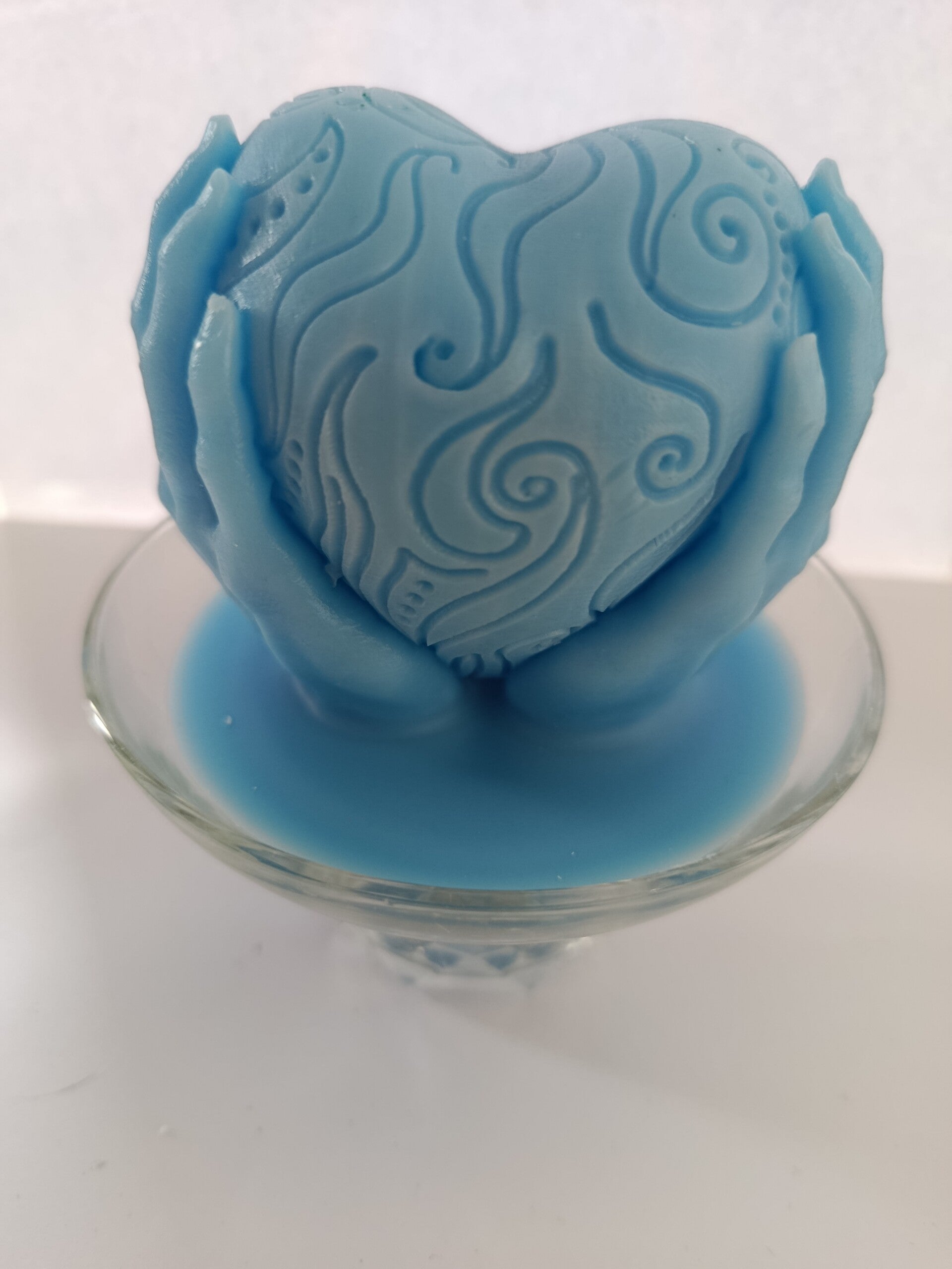Coeur bleu sans meche