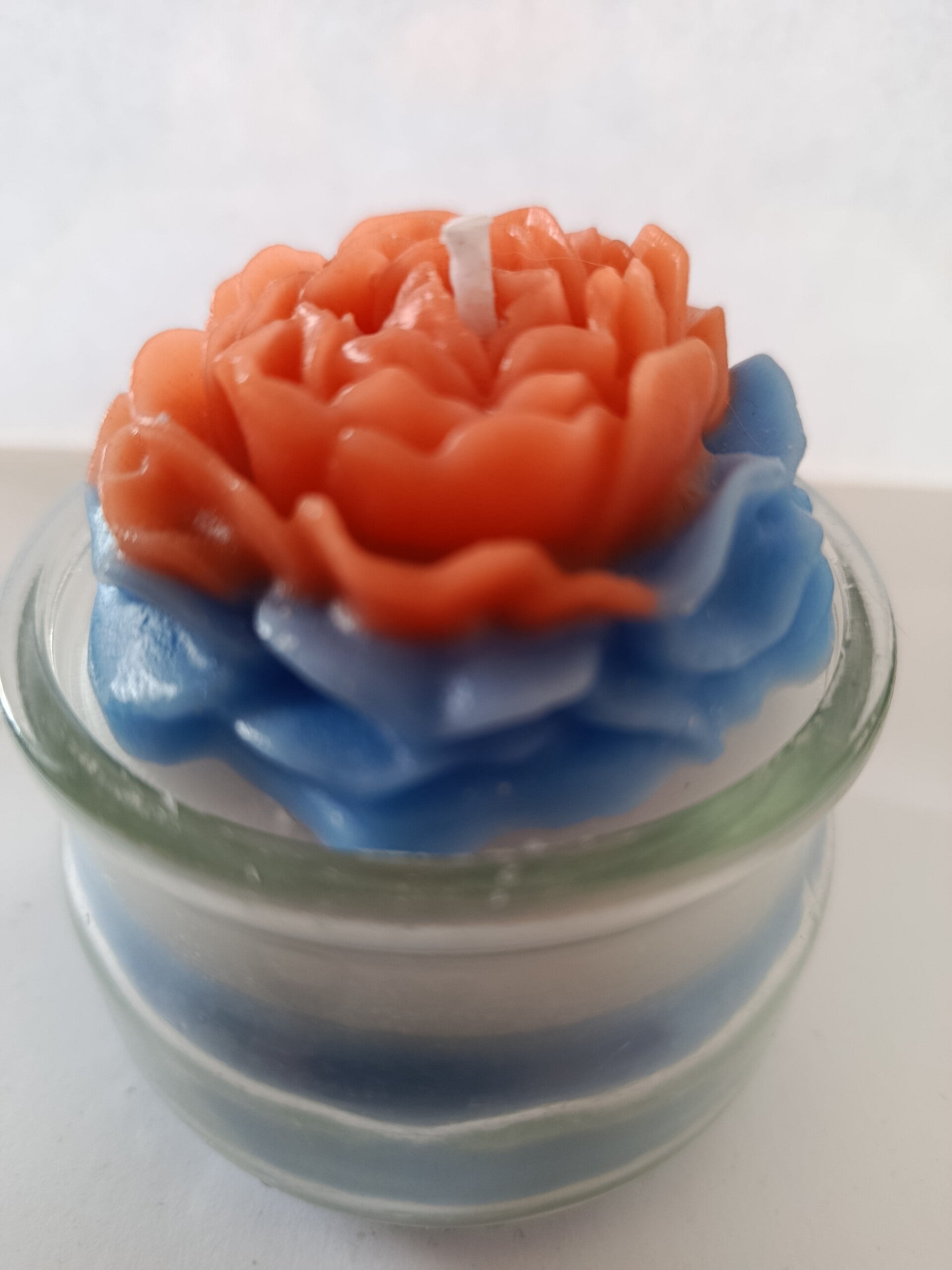 Fleur bleu/orange