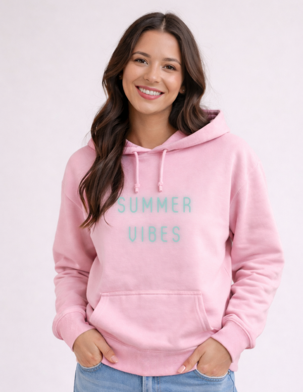 Zomerse roze Summer Vibes hoodie