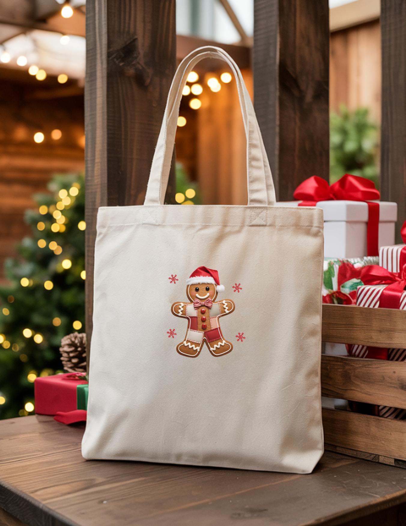 Grappige Gingerbread kerst totebag