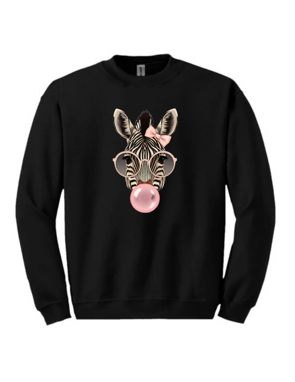Zwarte sweater bubblegum zebra