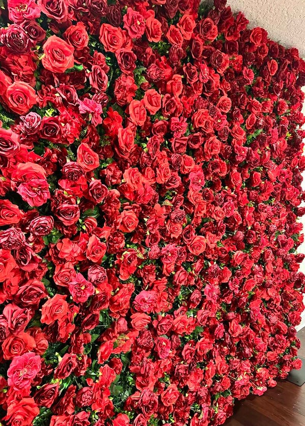 Lila- Red 3D Flower Wall Backdrop