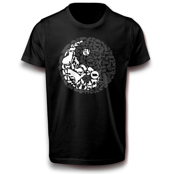 Yin Yang Katzen Universum T-Shirt 122 - 3XL Baumwolle Geschenk Daoismus Energie Spaß Lustig Geschenkidee
