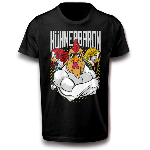Hühner und Hahn Fun T-Shirt 152 - 3XL Baumwolle Normalgröße Geschenk Spaß Lustig