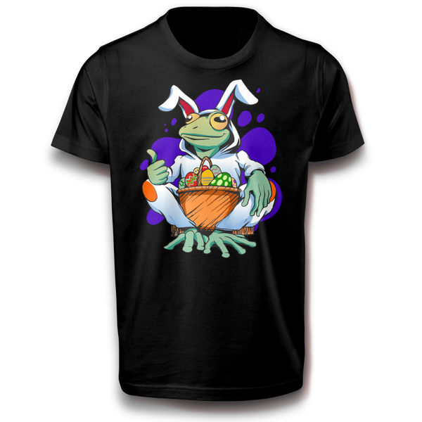 Frosch gekleidet als Osterhasen B&C T-Shirt 122 - 3XL Baumwolle Normalgröße Ostern Ostereier Spaß Lustig Geschenkidee
