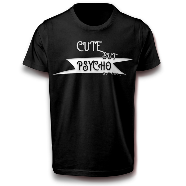 süß aber psycho-aber süß cute but psycho spruch T-Shirt 122 - 3XL Baumwolle Spaß Lustig Geschenkidee