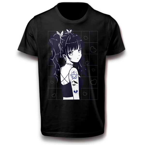 Anime Gothic Mädchen Frau Design B&C T-Shirt 122-3XL 100% Baumwolle Spaß Amazone Retro, Spaß Hexe