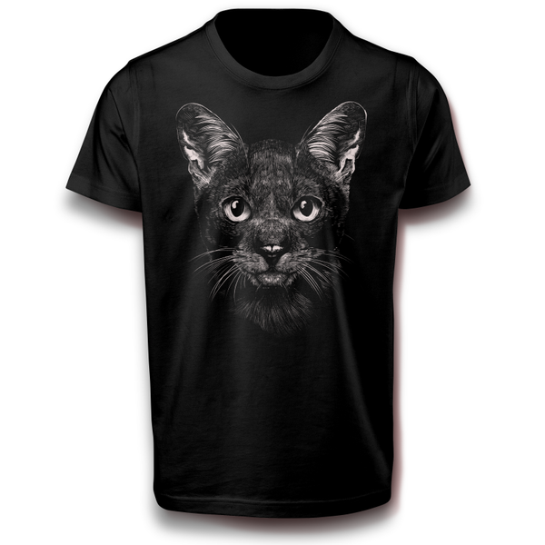 Katze porträt T-Shirt Design 122 - 3XL Baumwolle Normalgröße Cat Mietze Haustier Muschi Meme Kater Geschenkidee